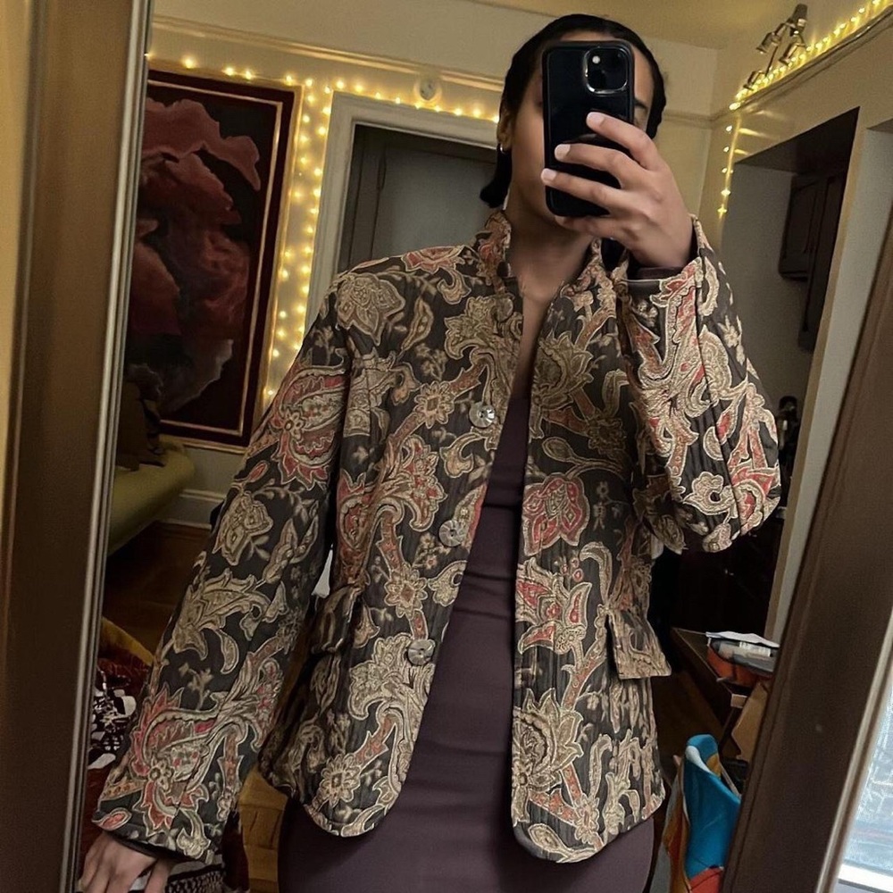 Vintage tapestry jacket, size small / medium